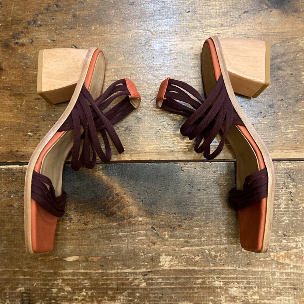 Paloma Wool coral plum wood block lunes sandals *size 38/ 8 *mint condition - Picture 5 of 9